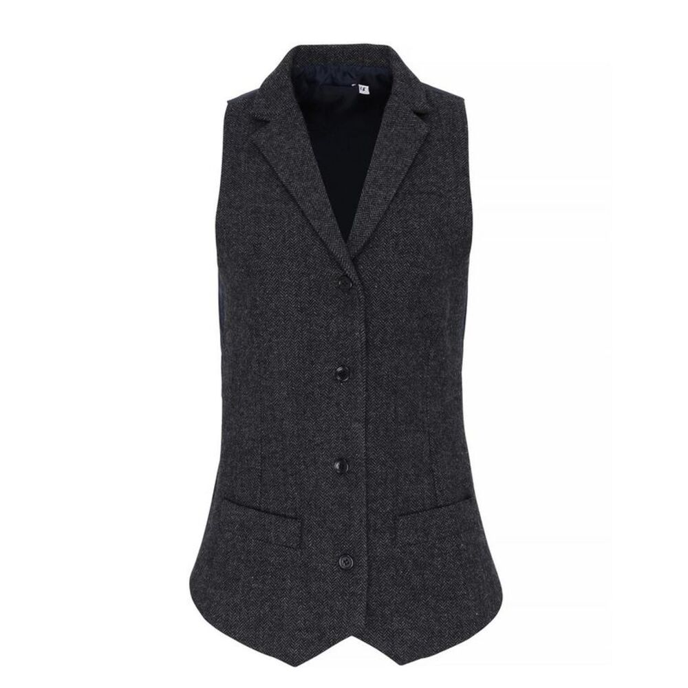 Premier Womens/Ladies Herringbone Vest / Charcoal